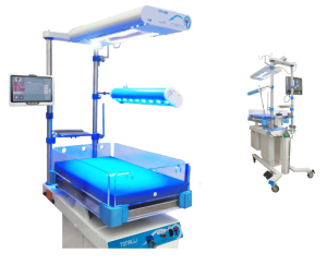 Cuna térmica  de calor radiante servo digital táctil con fototerapia